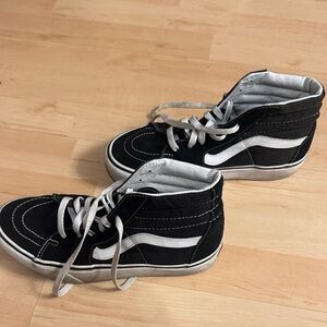 Vans Kids Black and White High-Top Sneakers